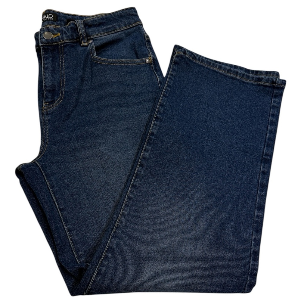 Buffalo Indigo High Rise Wide Leg Denim Jeans